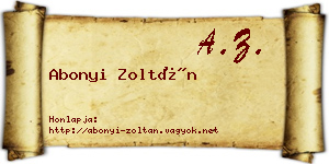 Abonyi Zoltán névjegykártya
