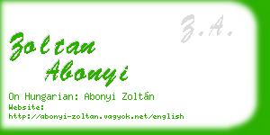 zoltan abonyi business card